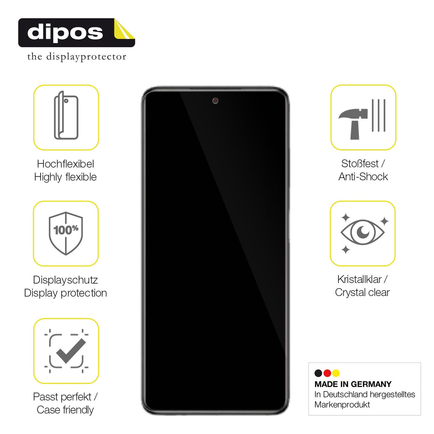 2x Screen Protector for OPPO Reno9 Pro Protective Film covers 100% dipos Flex