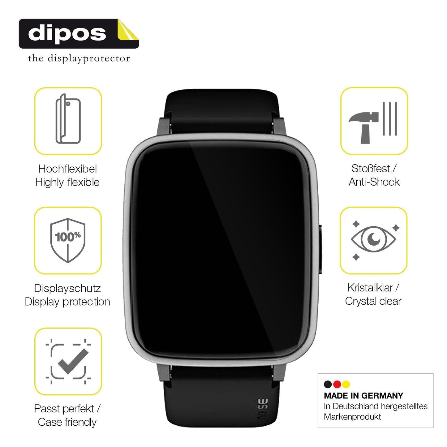 2x Screen Protector for Noise ColorFit Pulse 2 Protective Film covers 100% dipos