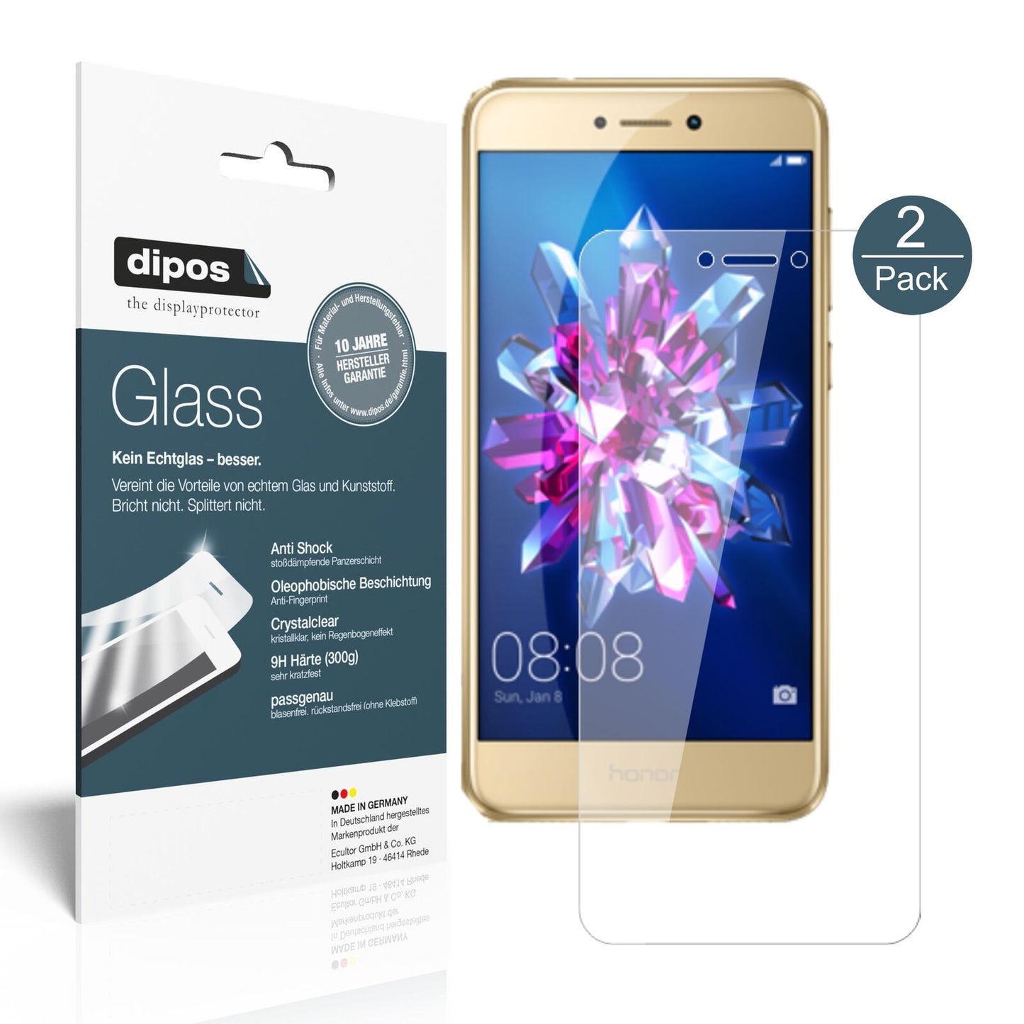 dipos 2x 9H Clear Screen Protector for Honor 8 Lite