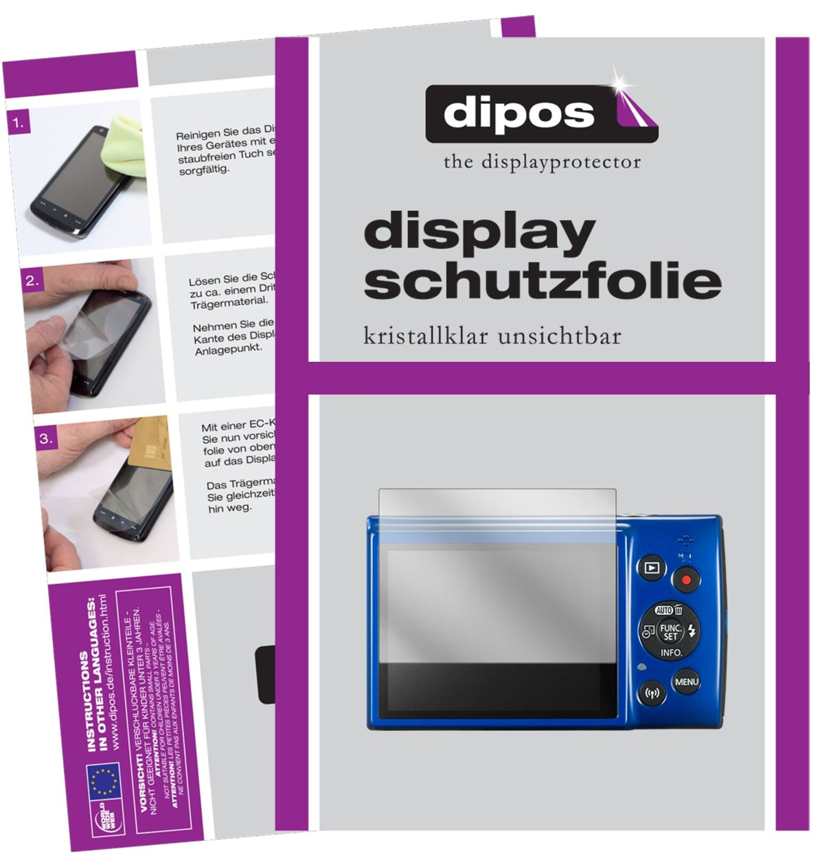 dipos 6x Clear Screen Protector for Canon IXUS 190