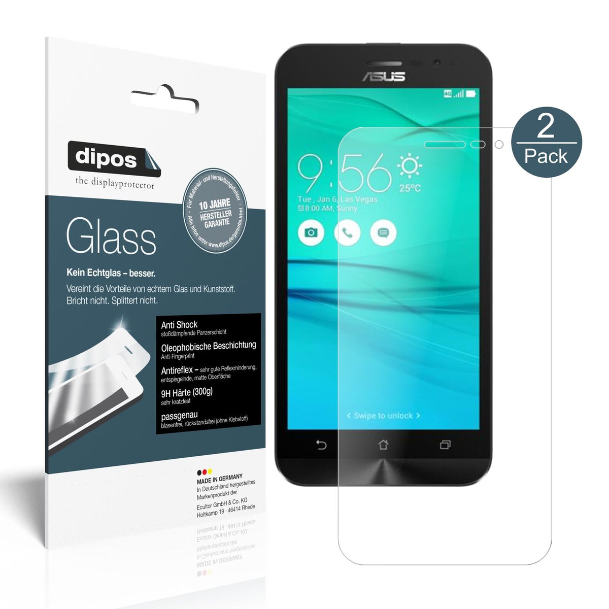 dipos 2x 9H Matte Screen Protector for Asus Zenfone Go (2017)