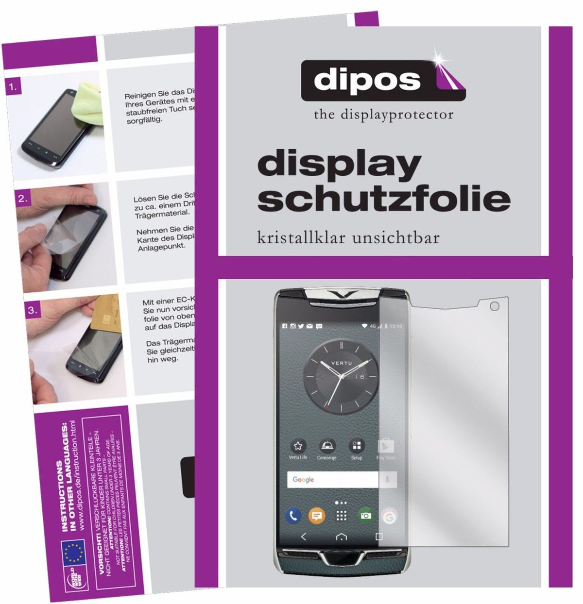 dipos 2x Clear Screen Protector for Vertu Constellation (2017)