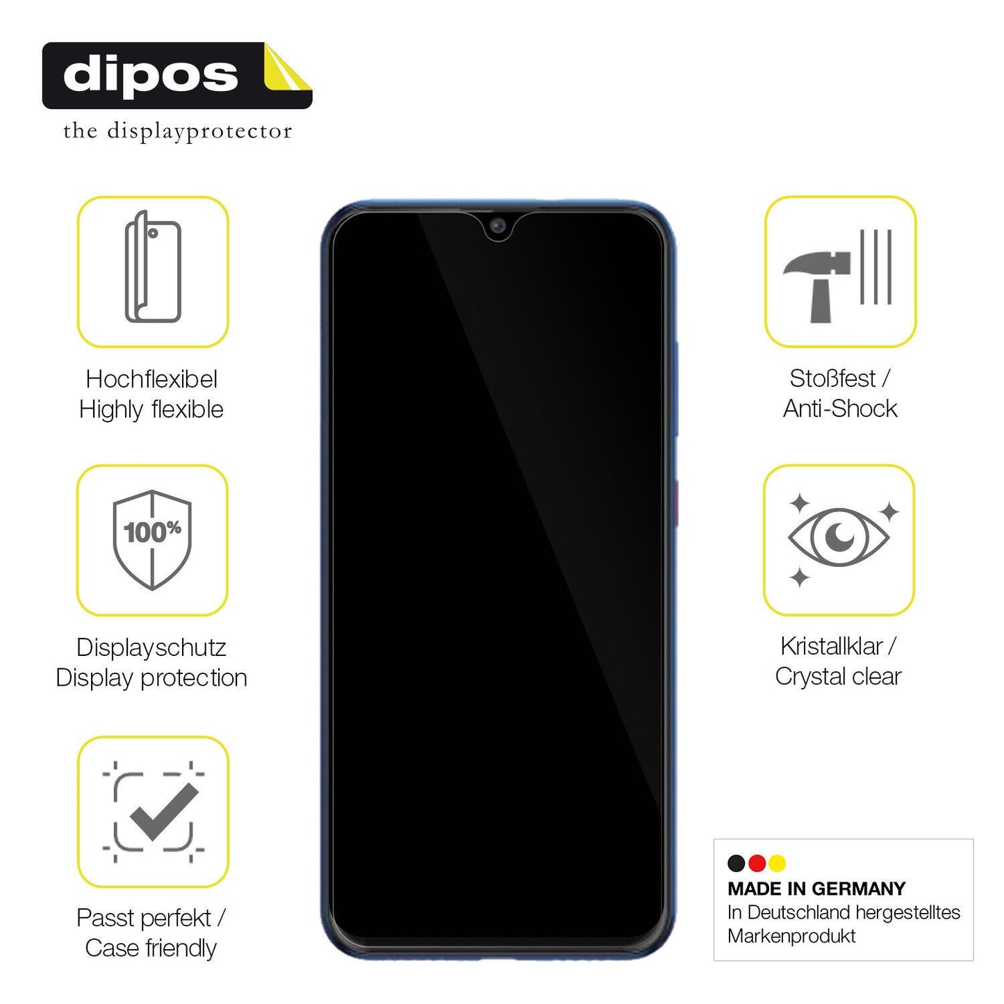 Displayschutz hergestellt in Deutschland, höchste Qualität made in Germany