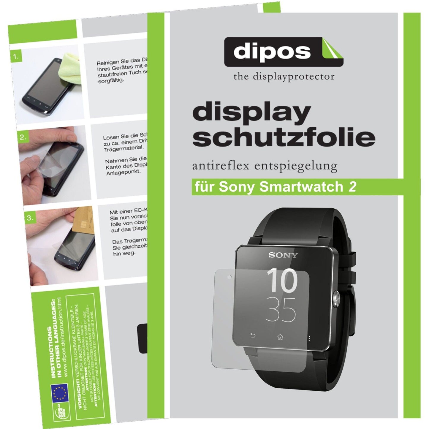 2x Screen Protector for Sony Smartwatch 2 Protection Anti Glare dipos
