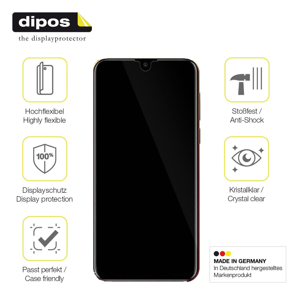 2x Screen Protector for Benco V8 Protective Film covers 100% dipos Flex
