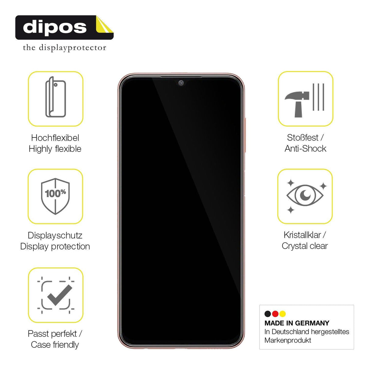 2x Screen Protector for Samsung Galaxy M13 Protective Film covers 100% dipos
