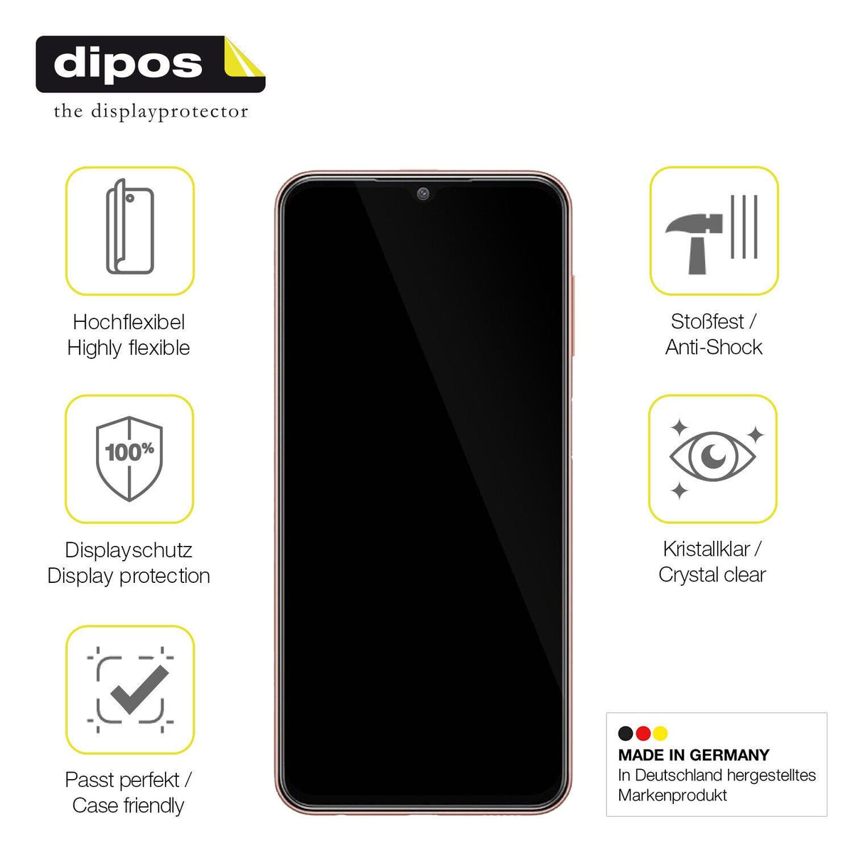2x Screen Protector for Samsung Galaxy M13 4G Protective Film covers 100% dipos