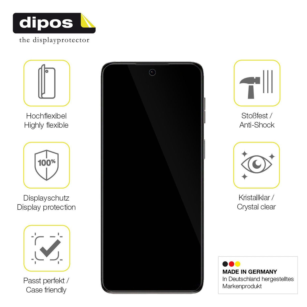 2x Screen Protector for Motorola Moto G42 Protective Film covers 100% dipos Flex