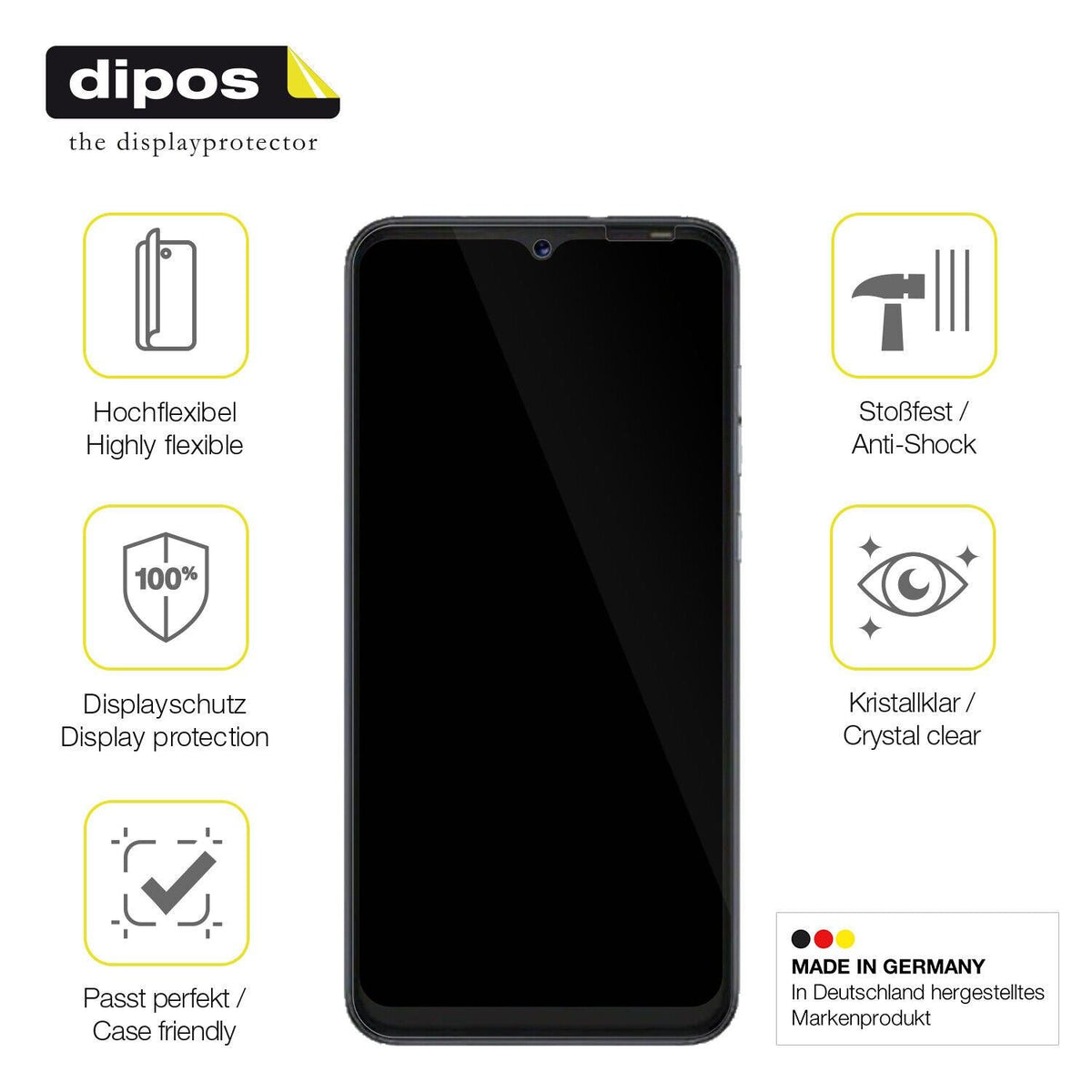2x Screen Protector for Tecno POP 5P Protective Film covers 100% dipos Flex