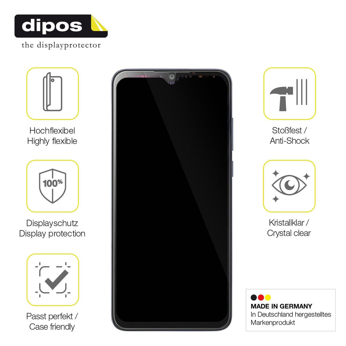 2x Screen Protector for Lava X2 Protective Film covers 100% dipos Flex