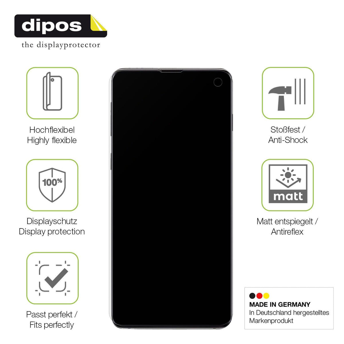 dipos FLEX 2x Matte Screen Protector for Samsung Galaxy S10