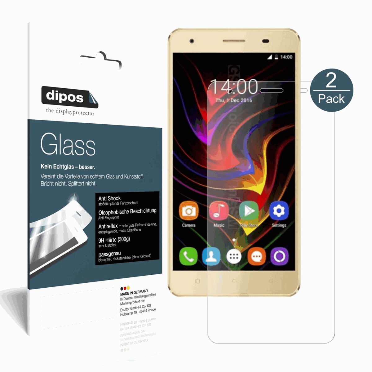 dipos 2x 9H Matte Screen Protector for Oukitel C5 Pro