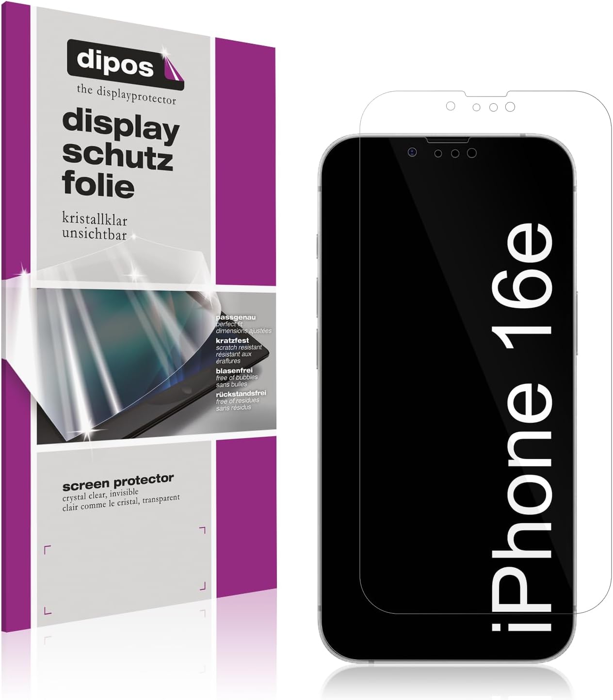 Displayschutzfolie passend für Apple iPhone 16e