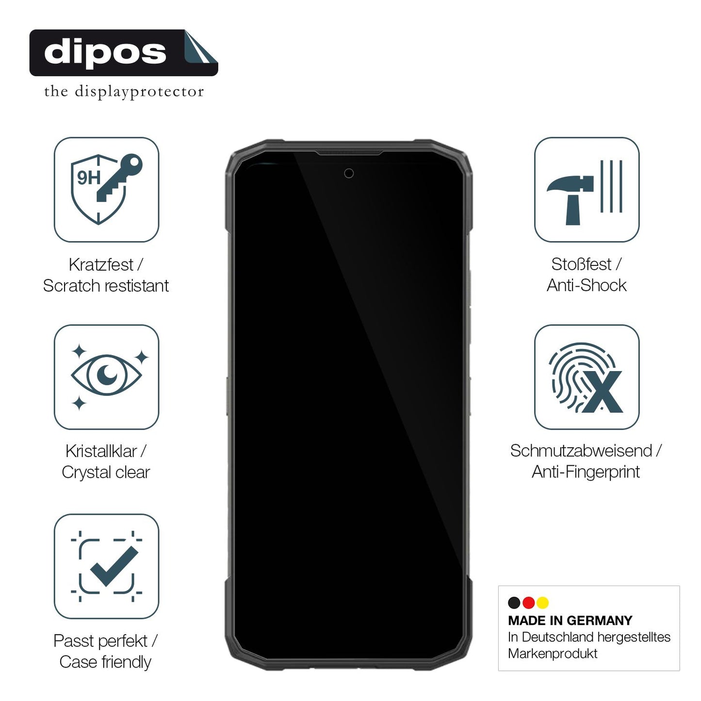 Besonders flexibler Displayschutz mit Anti-Shock-Schicht im Materialmix