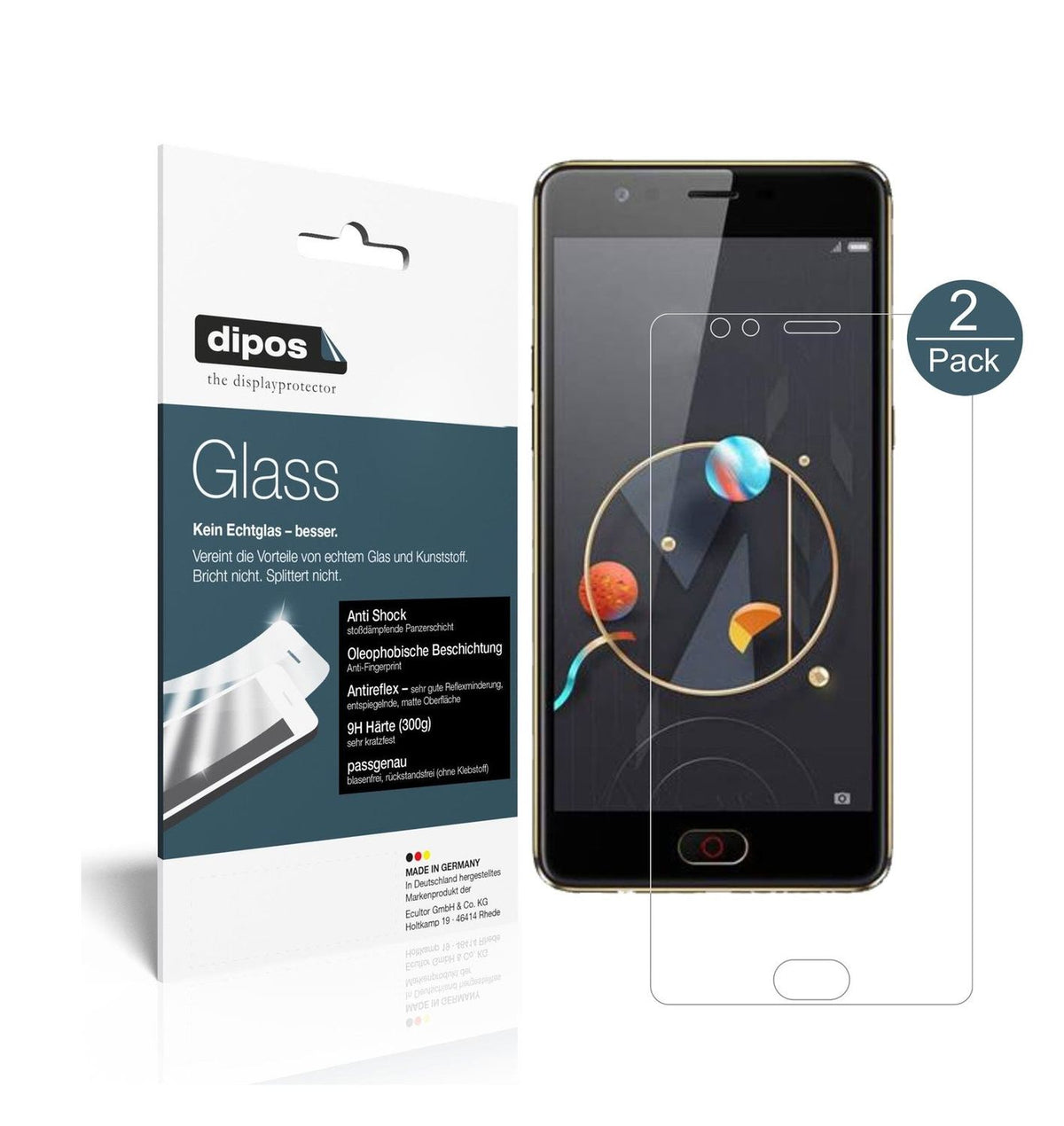2x Screen Protector for Archos Diamond Alpha matte Flexible Glass 9H dipos
