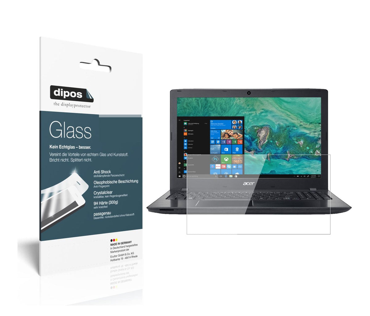 9H Clear Screen Protector for Acer Aspire E 15 Start – Shatterproof, Crystal Clear | dipos