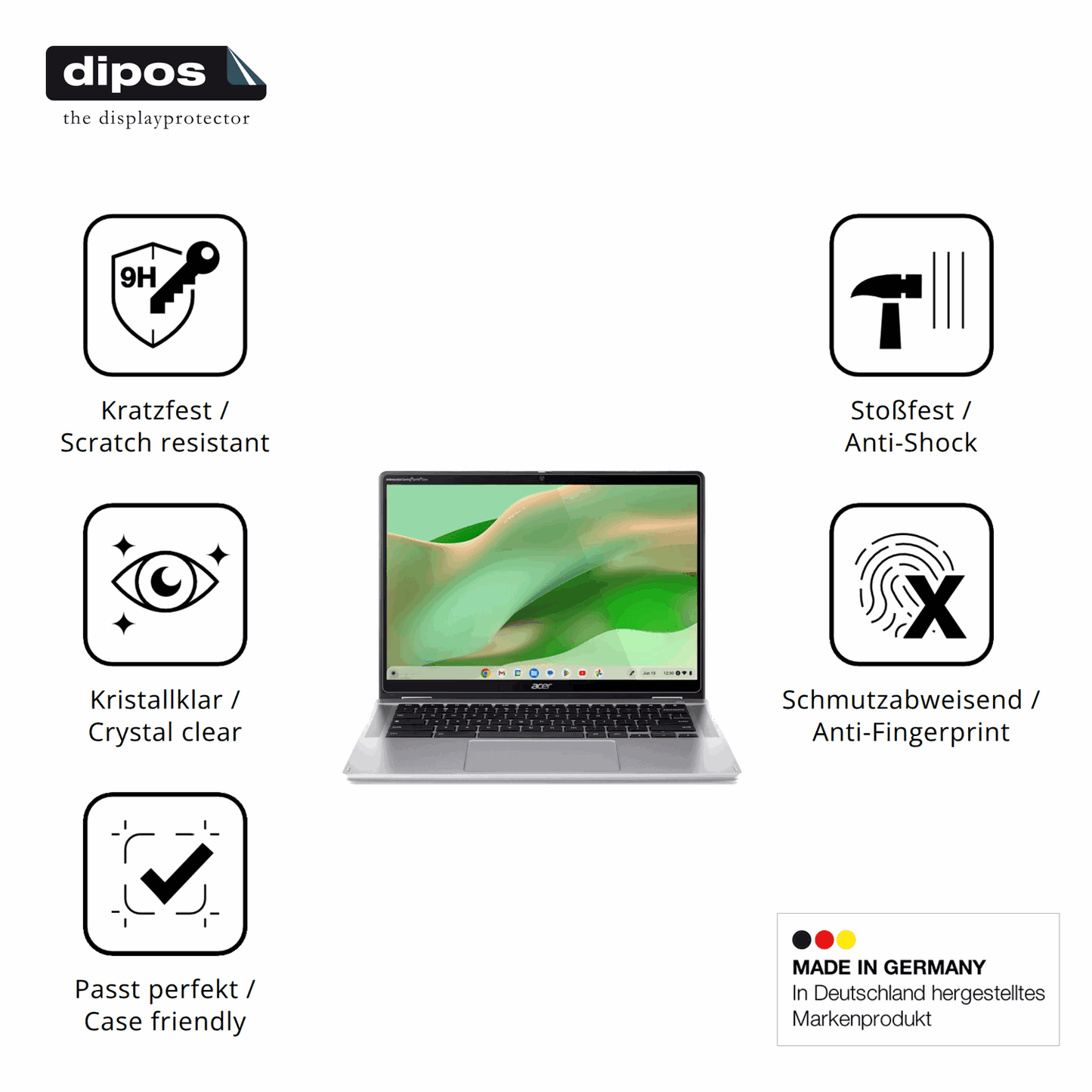 2x Screen Protector for Acer Chromebook Spin 314 CP314-2HN Flexible Glass 9H
