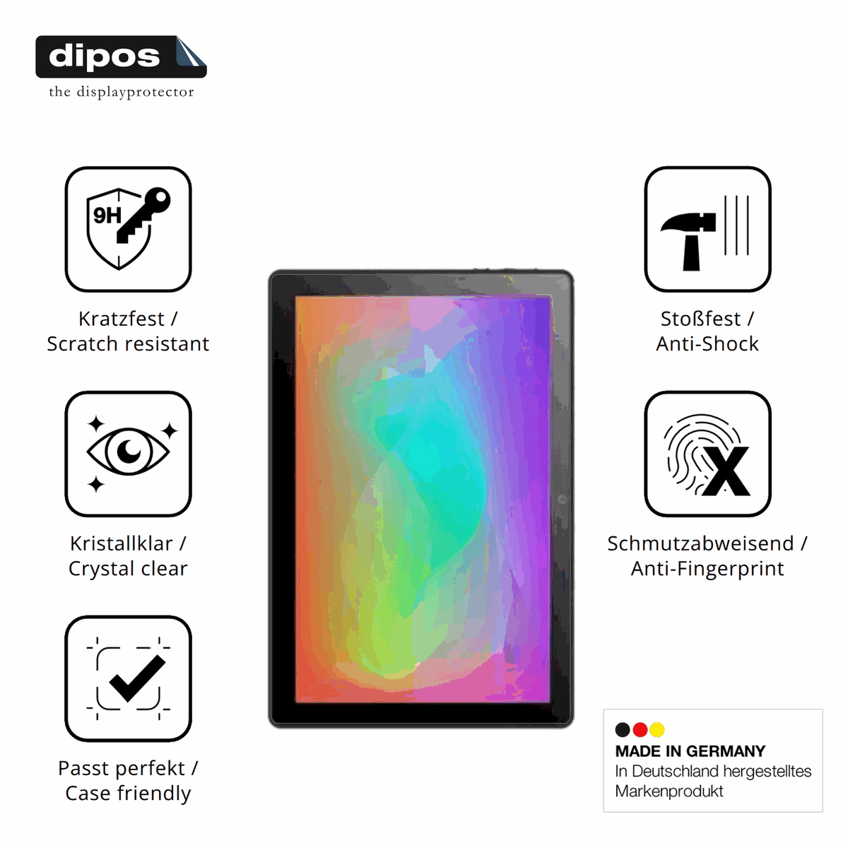 Displayschutz hergestellt in Deutschland, höchste Qualität made in Germany