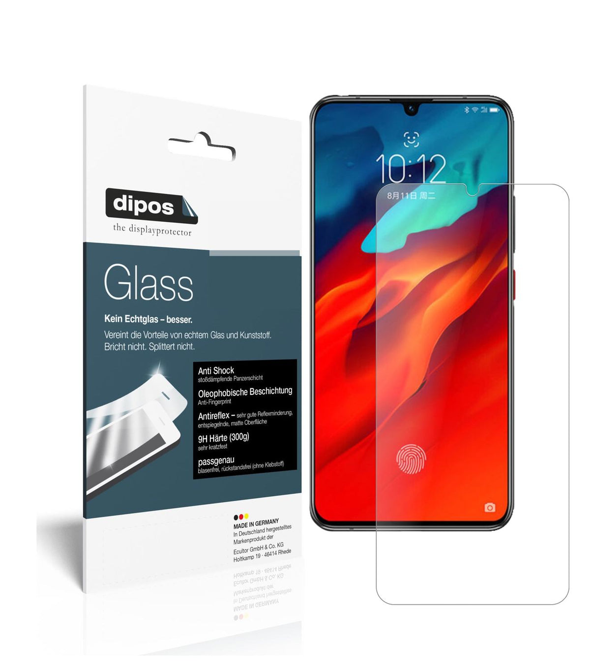 Matte Displayschutzfolie von dipos passend für Lenovo Z6 Pro, 9H kratzfest und blasenfrei montiert