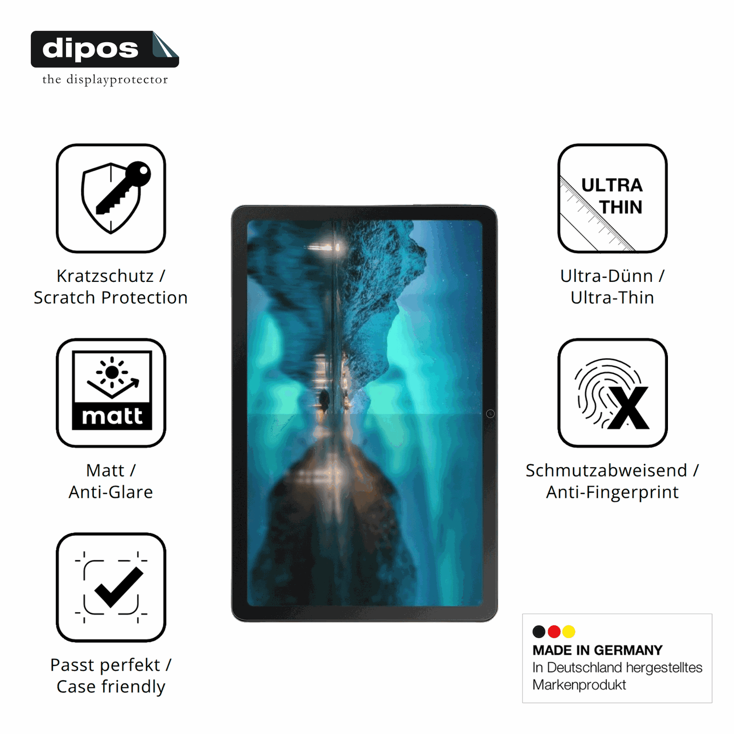 Displayschutz hergestellt in Deutschland, höchste Qualität made in Germany