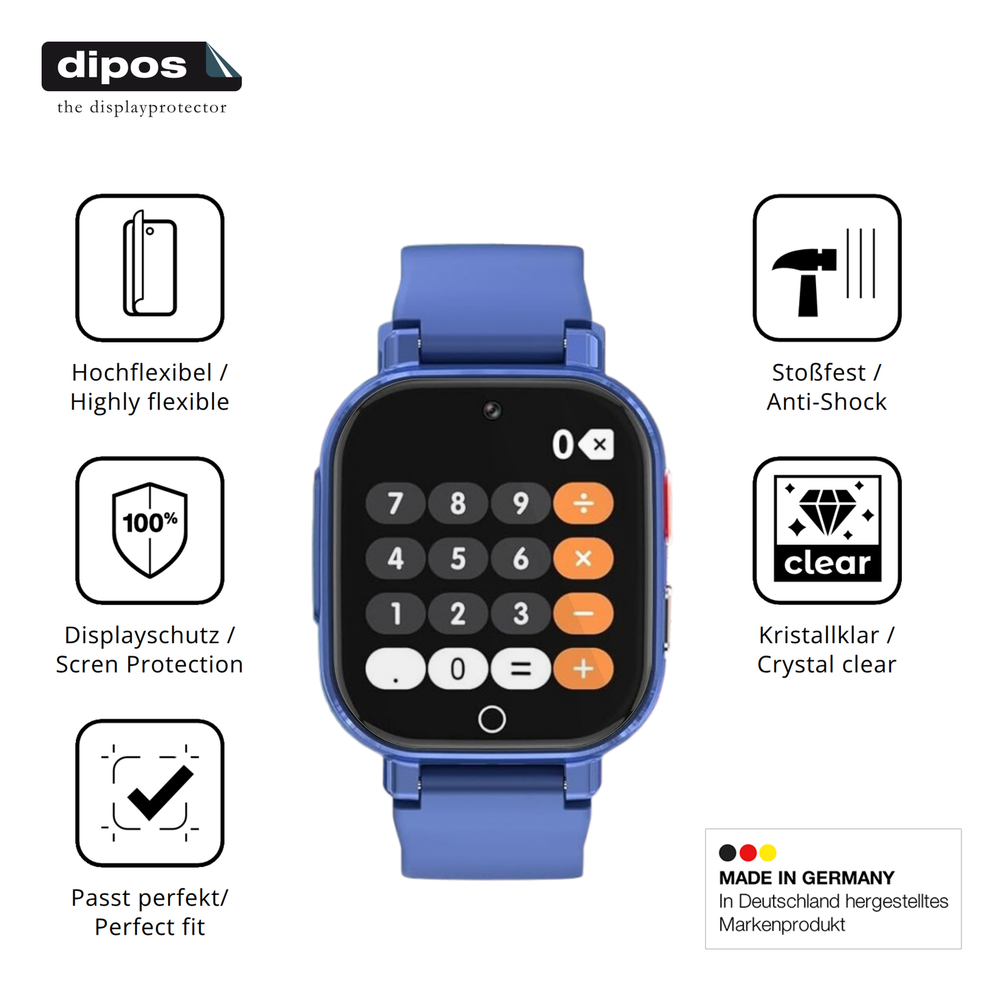 Displayschutz hergestellt in Deutschland, höchste Qualität made in Germany