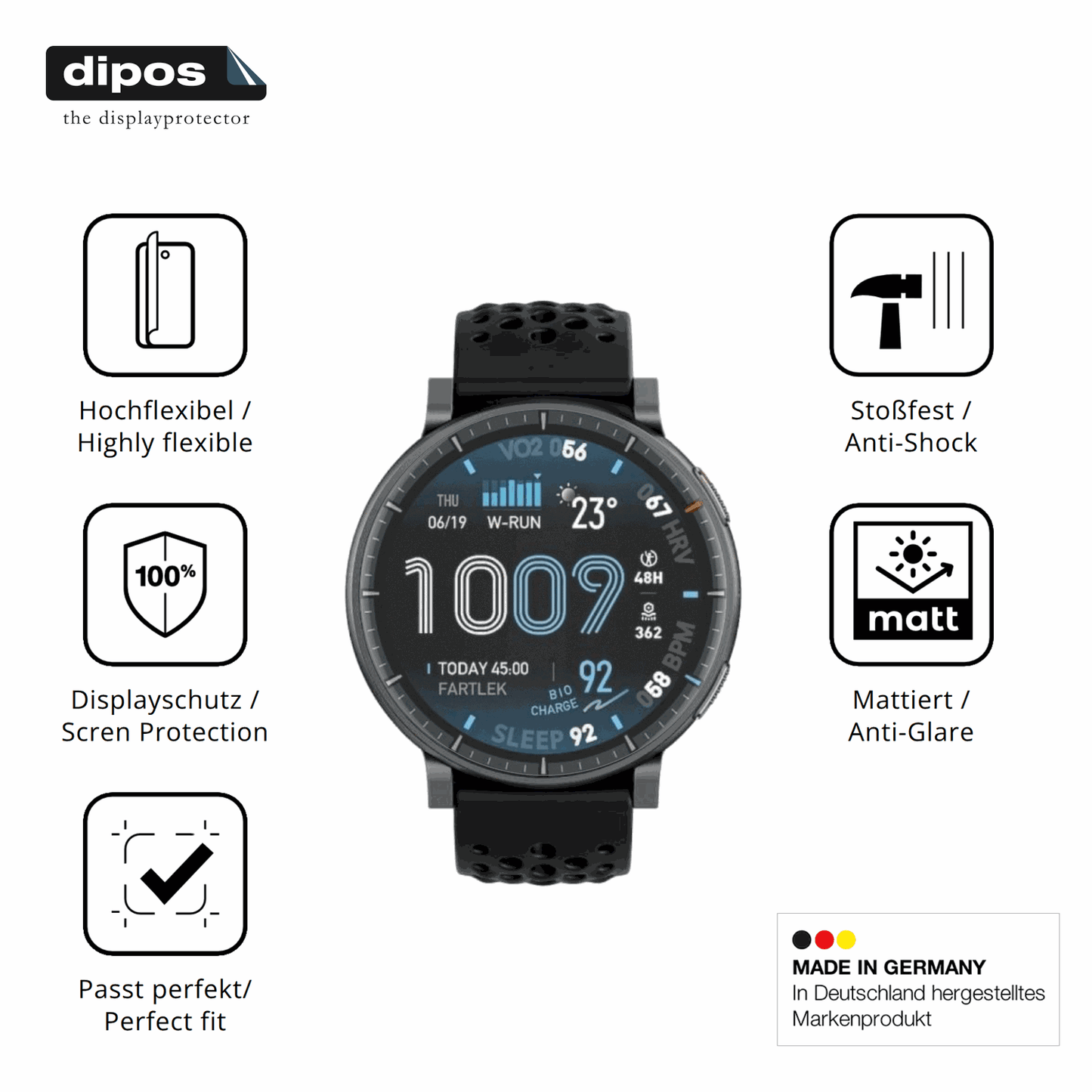 Displayschutz hergestellt in Deutschland, höchste Qualität made in Germany