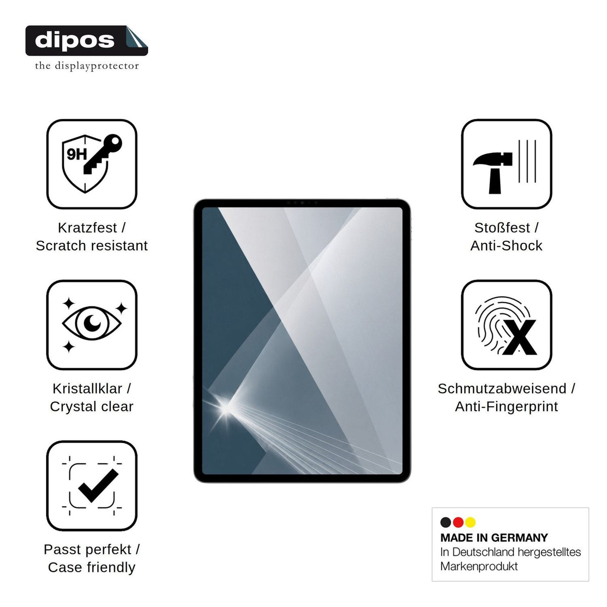 2x Screen Protector for Apple iPad Pro 12.9 Inch (2022) Flexible Glass 9H dipos