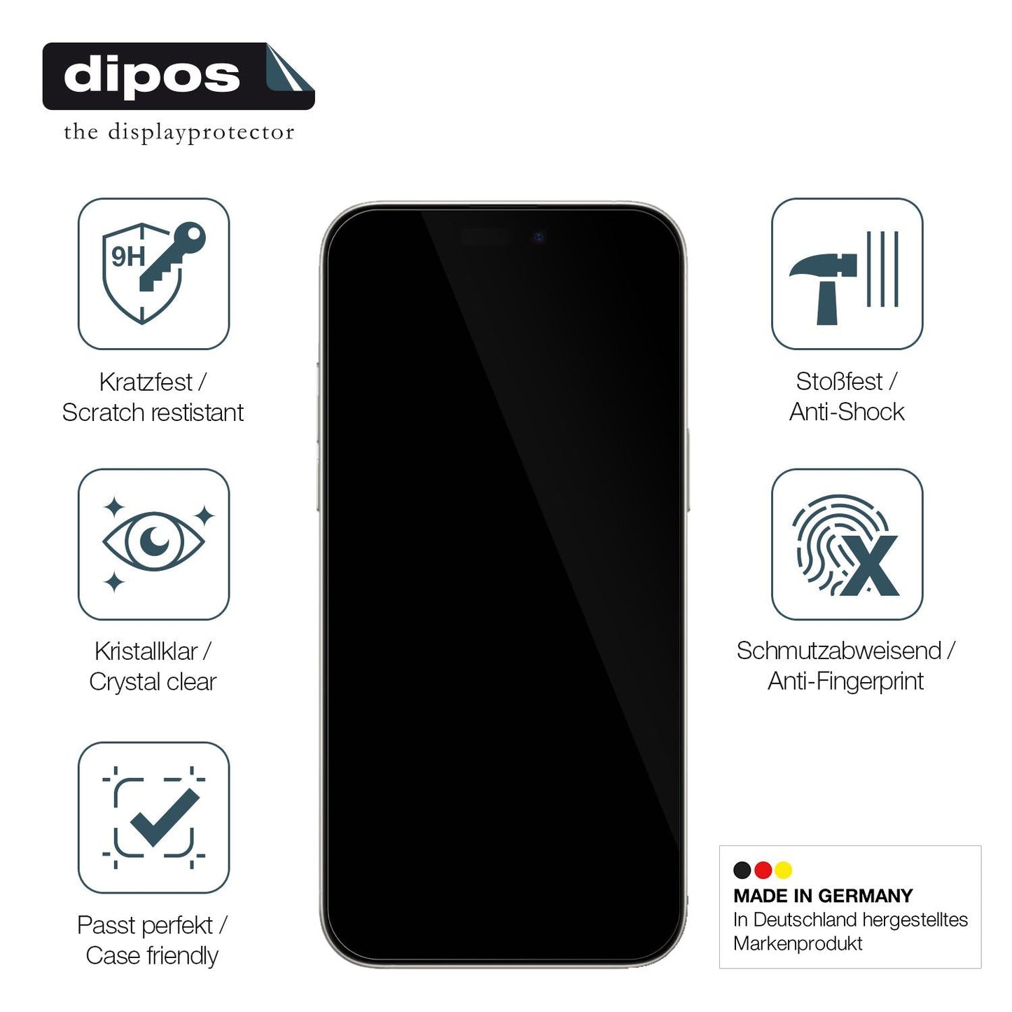 Displayschutz hergestellt in Deutschland, höchste Qualität made in Germany