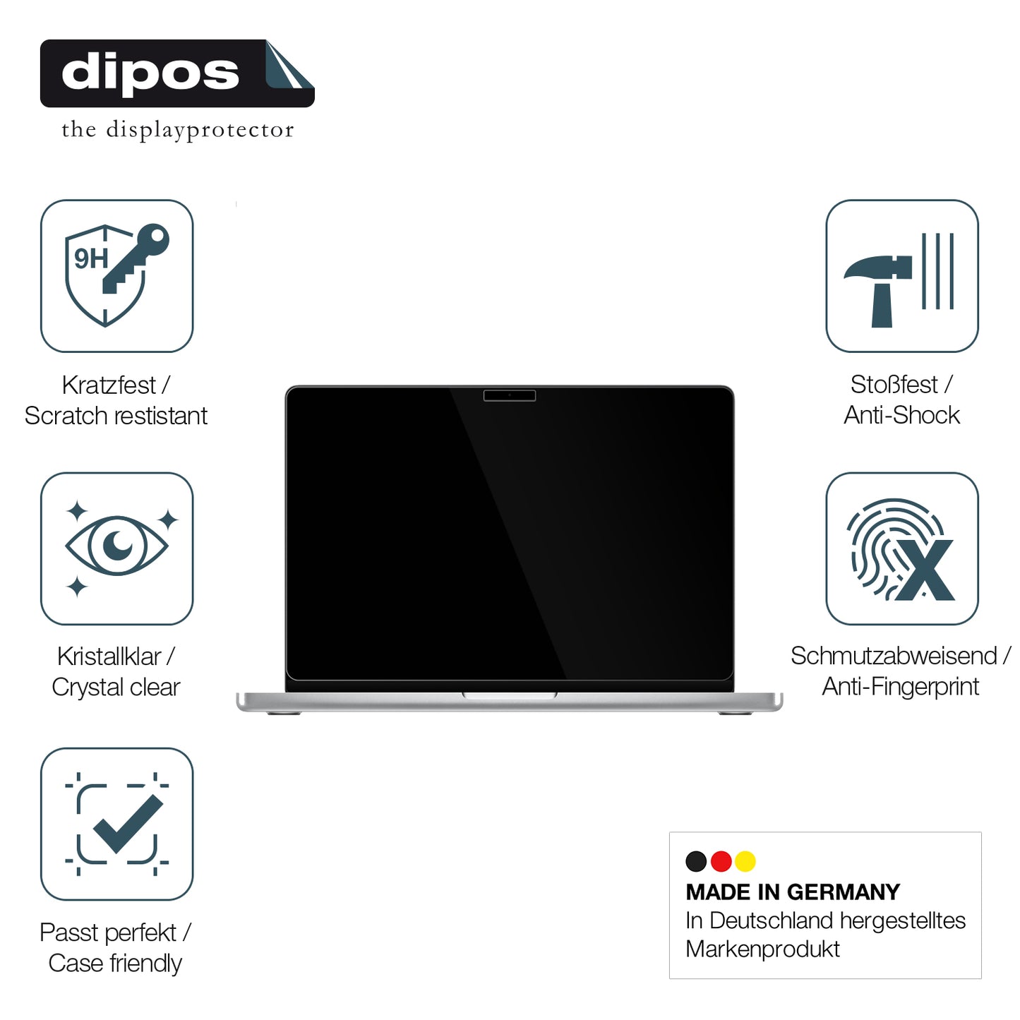 Displayschutz hergestellt in Deutschland, höchste Qualität made in Germany