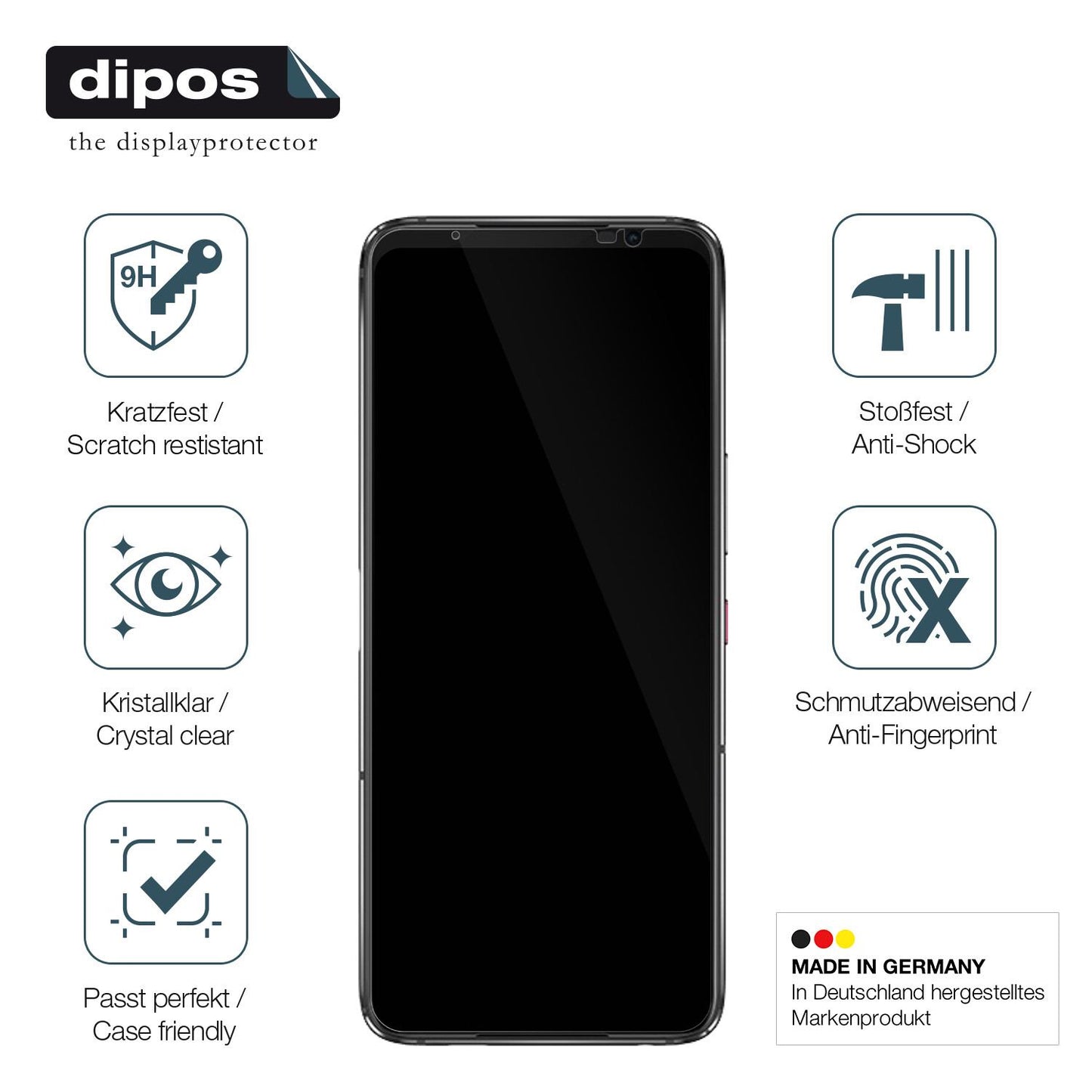 Displayschutz hergestellt in Deutschland, höchste Qualität made in Germany