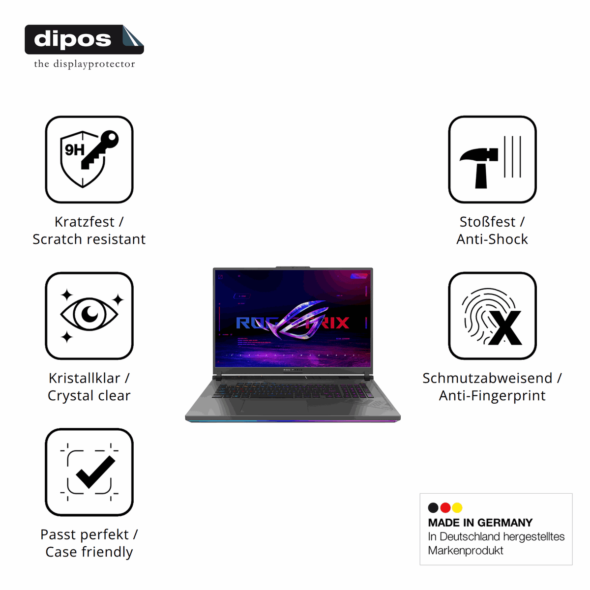 Displayschutz hergestellt in Deutschland, h�chste Qualit�t made in Germany