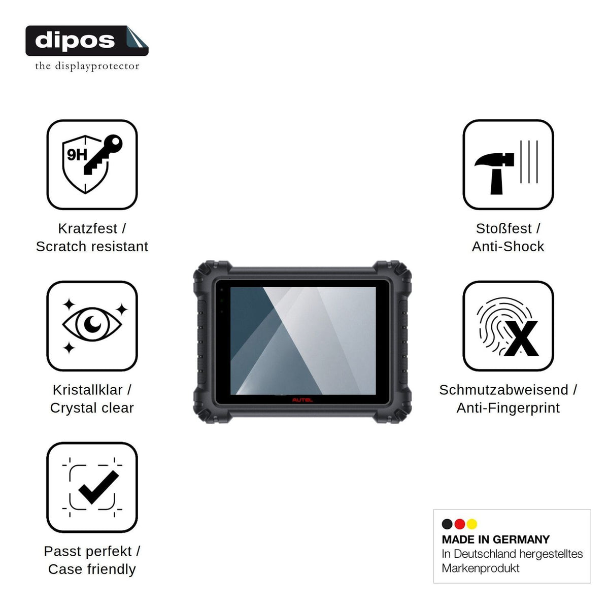 2x Screen Protector for Autel MaxiSys MS909 S2 Flexible Glass 9H dipos