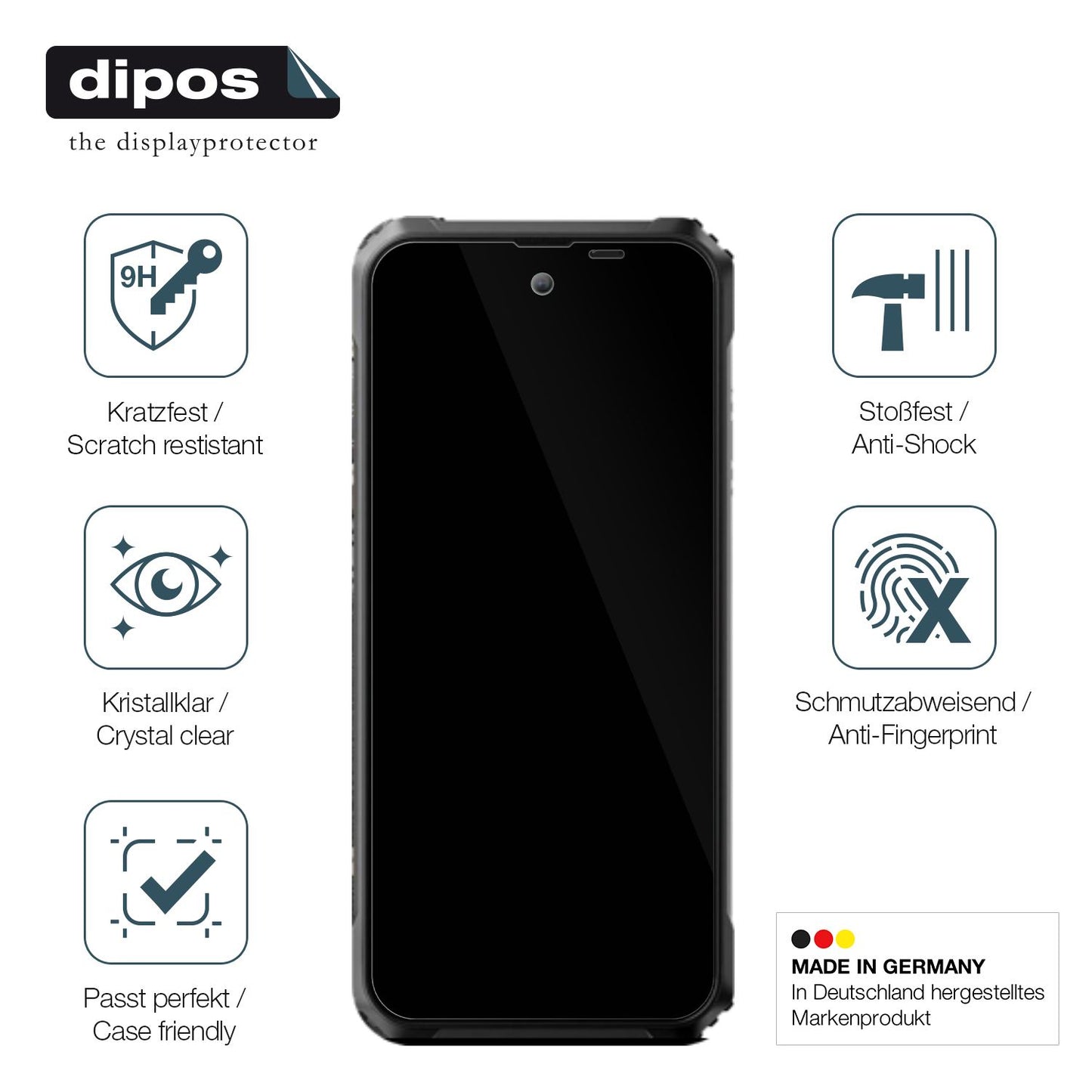 Displayschutz hergestellt in Deutschland, höchste Qualität made in Germany