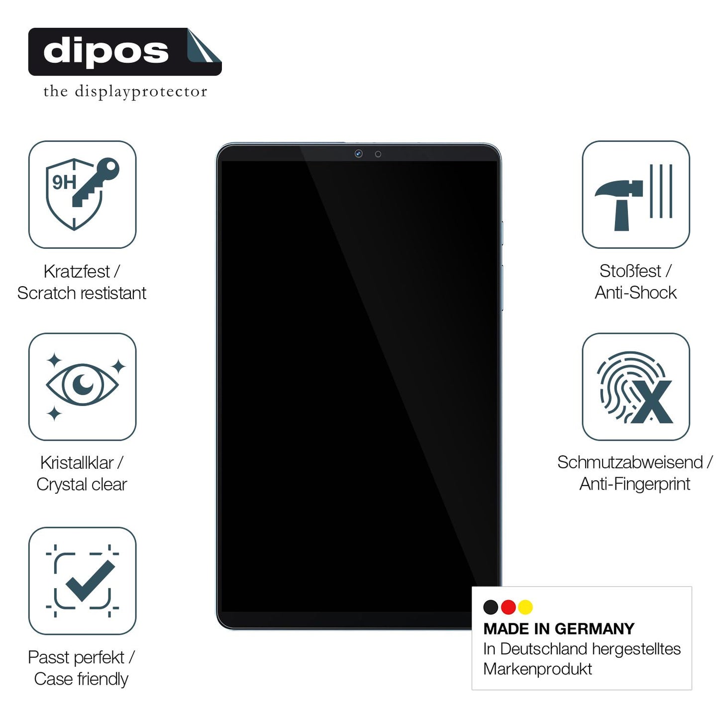 Displayschutz hergestellt in Deutschland, höchste Qualität made in Germany