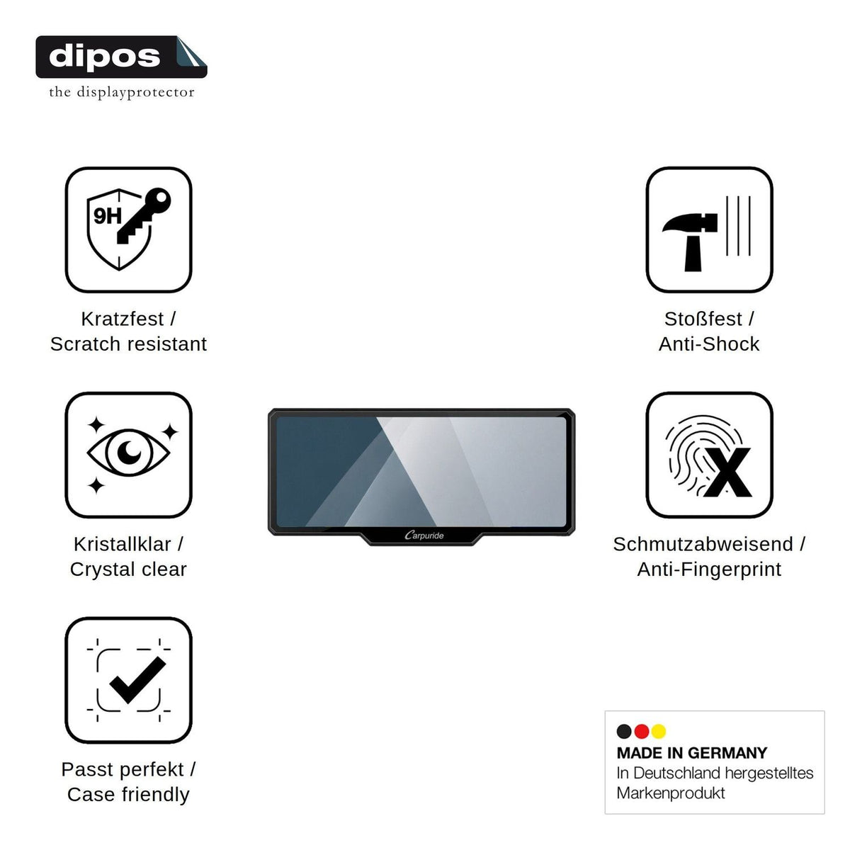 2x Screen Protector for Carpuride W619B Flexible Glass 9H dipos