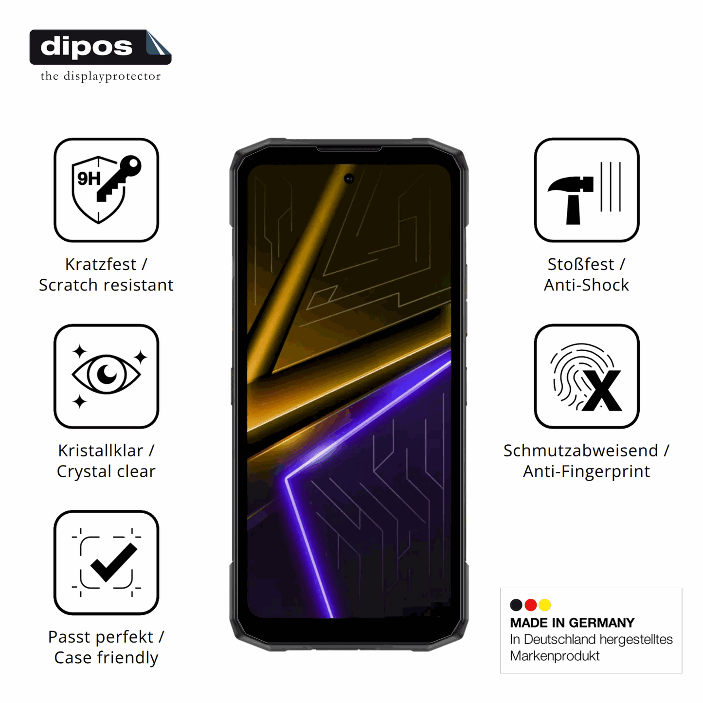 Displayschutz hergestellt in Deutschland, höchste Qualität made in Germany