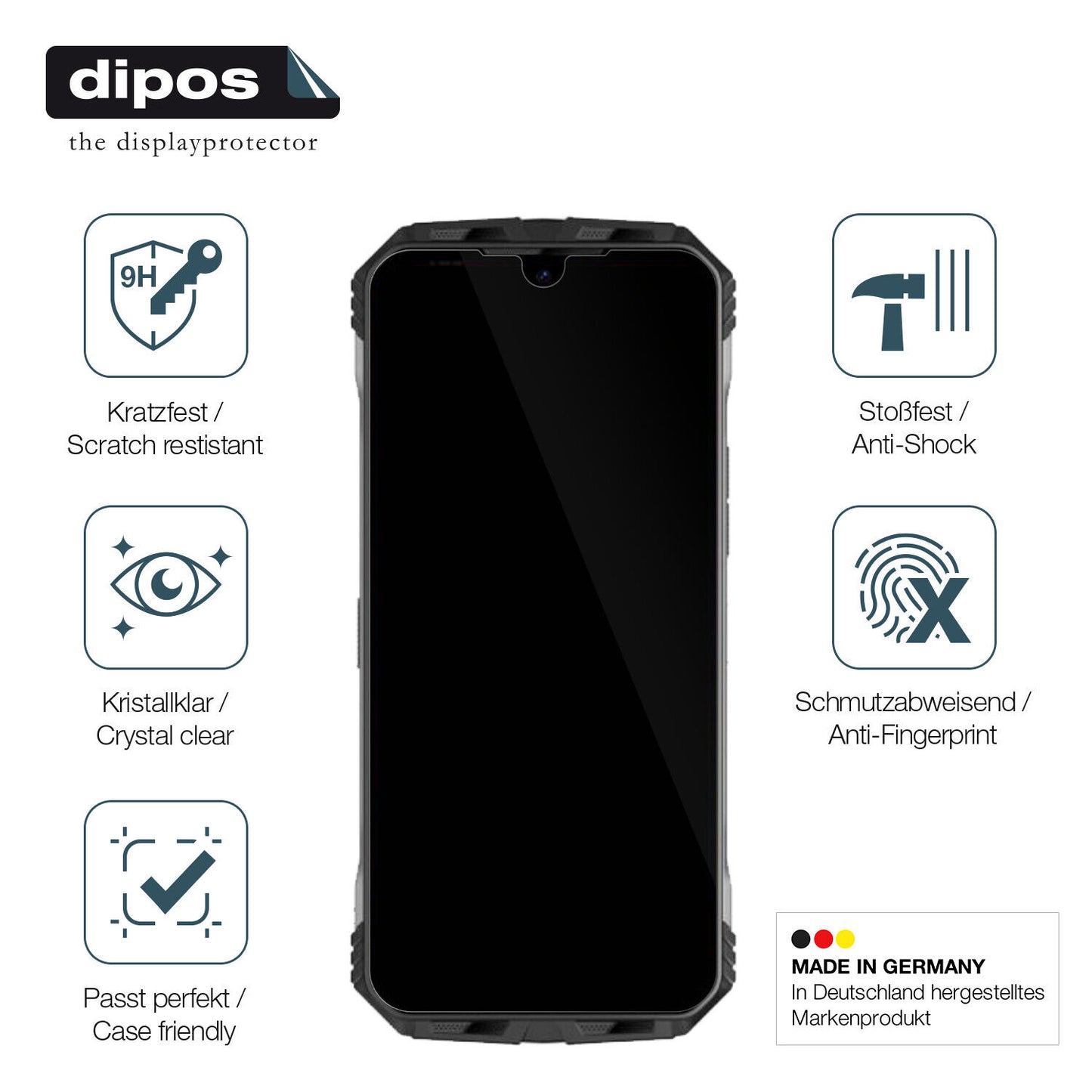 Displayschutz hergestellt in Deutschland, höchste Qualität made in Germany