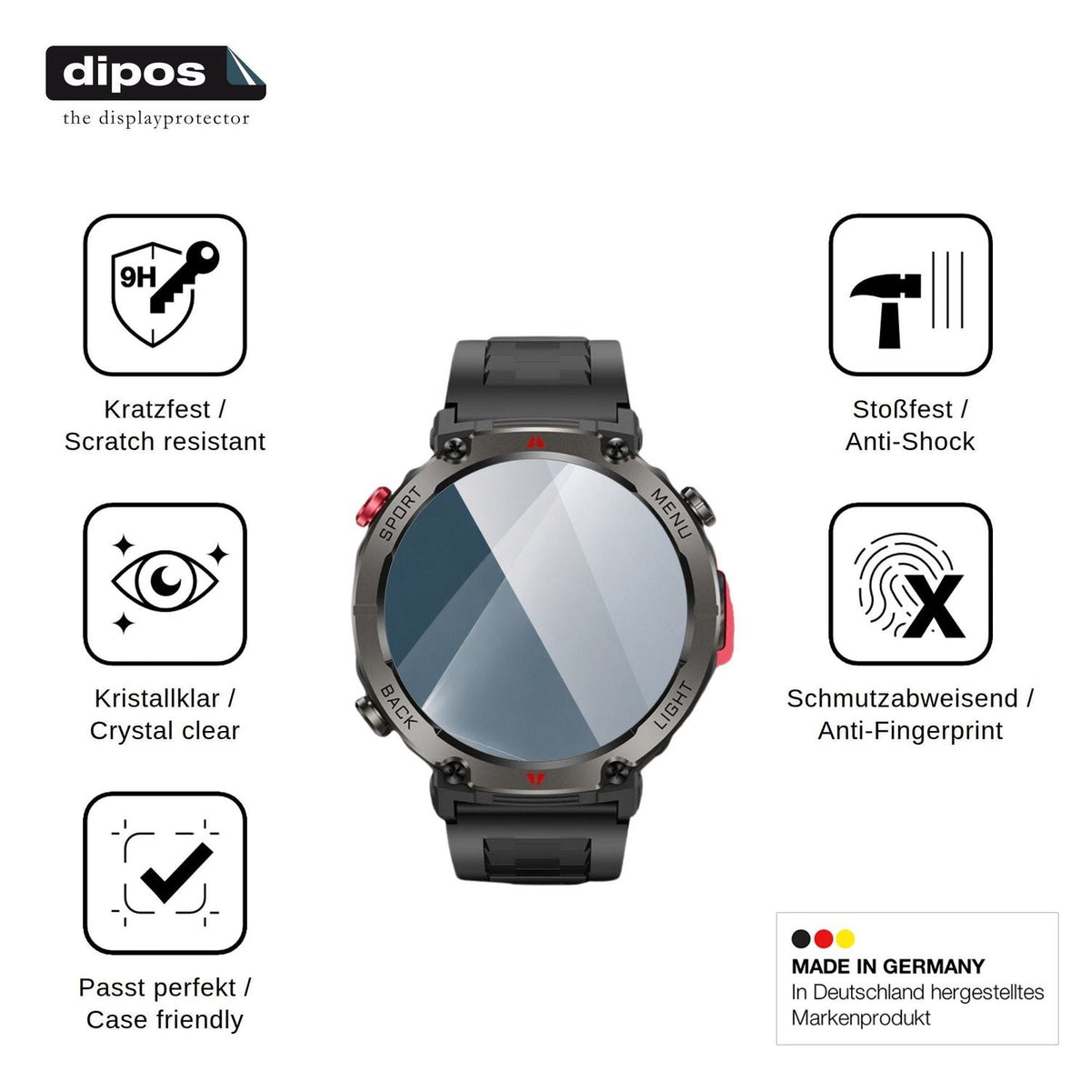 2x Screen Protector for Doomixs P50BK Flexible Glass 9H dipos