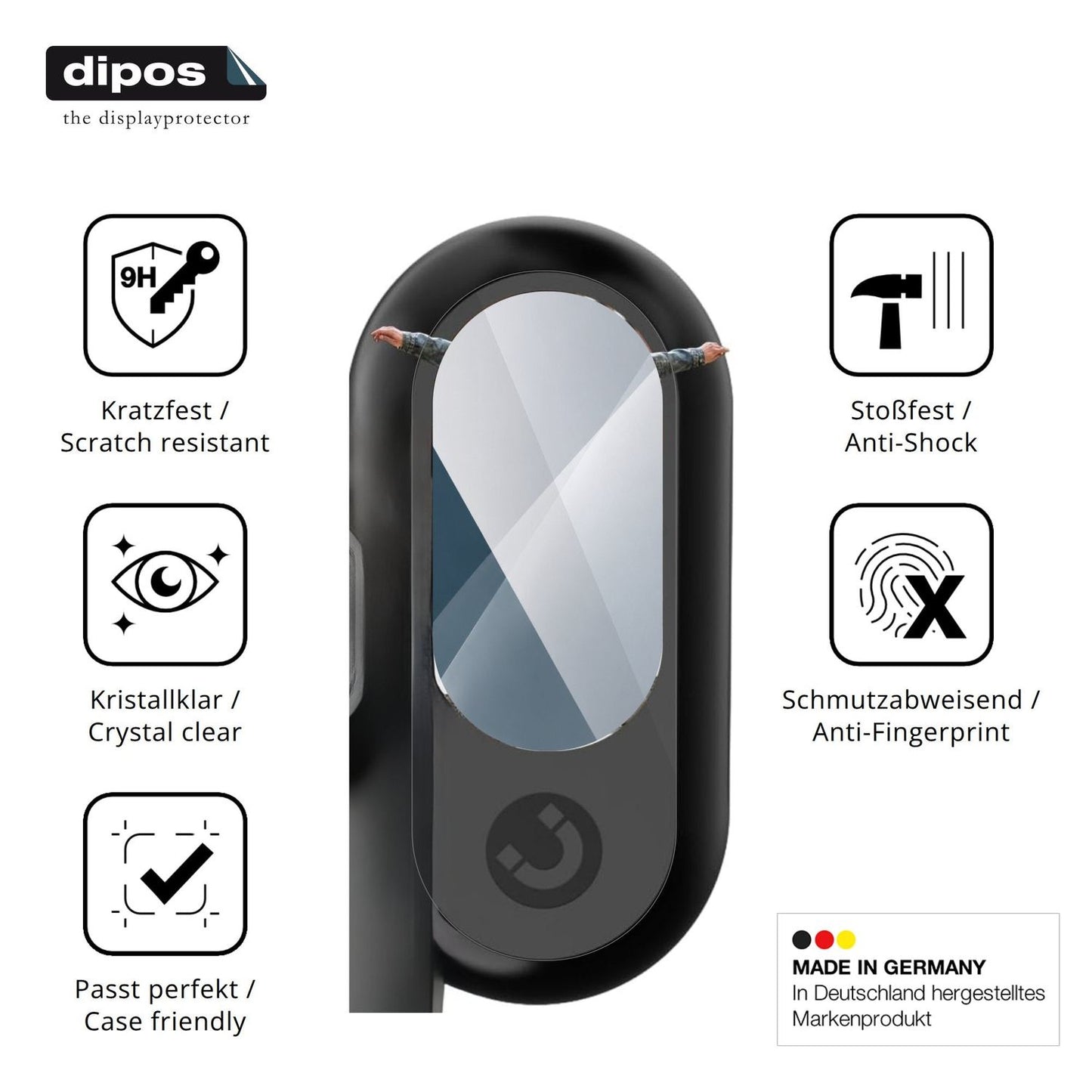 Klare Displayschutzfolie von dipos passend für fceoul M100 Mini, 9H kratzfest und blasenfrei montiert