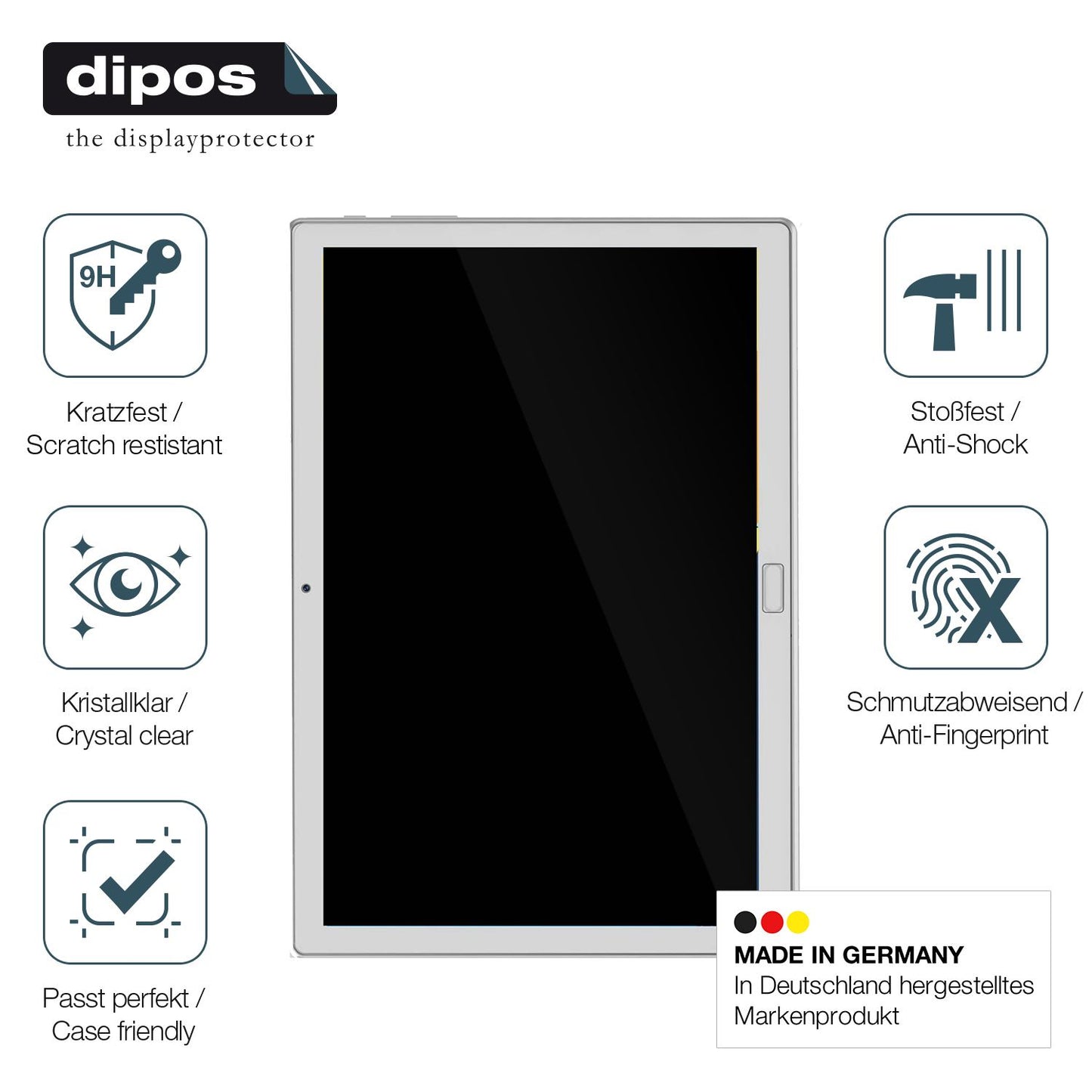 Displayschutz hergestellt in Deutschland, höchste Qualität made in Germany