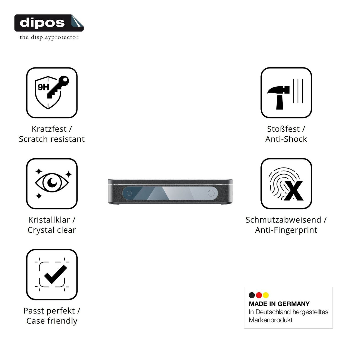 Displayschutz hergestellt in Deutschland, höchste Qualität made in Germany