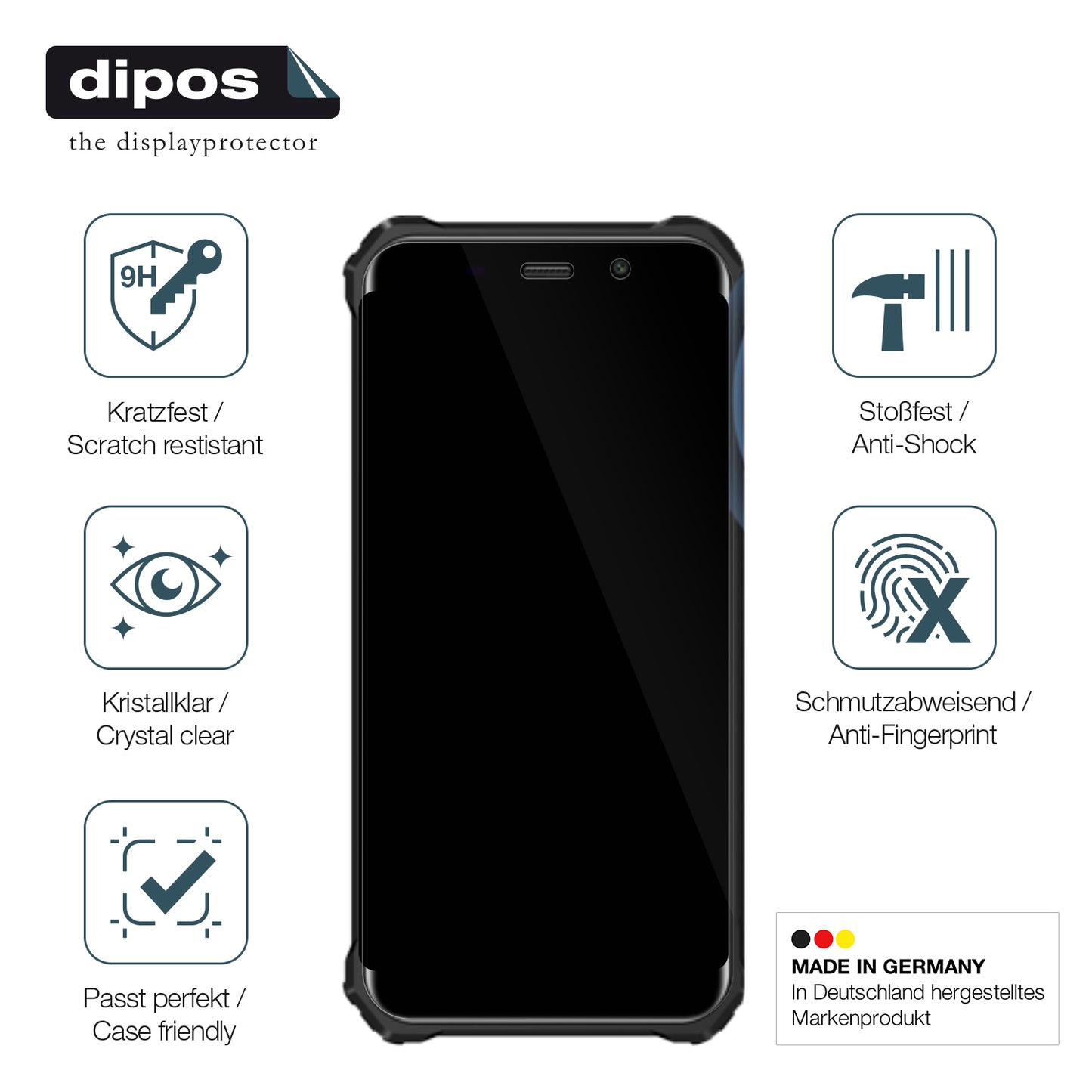 Displayschutz hergestellt in Deutschland, höchste Qualität made in Germany