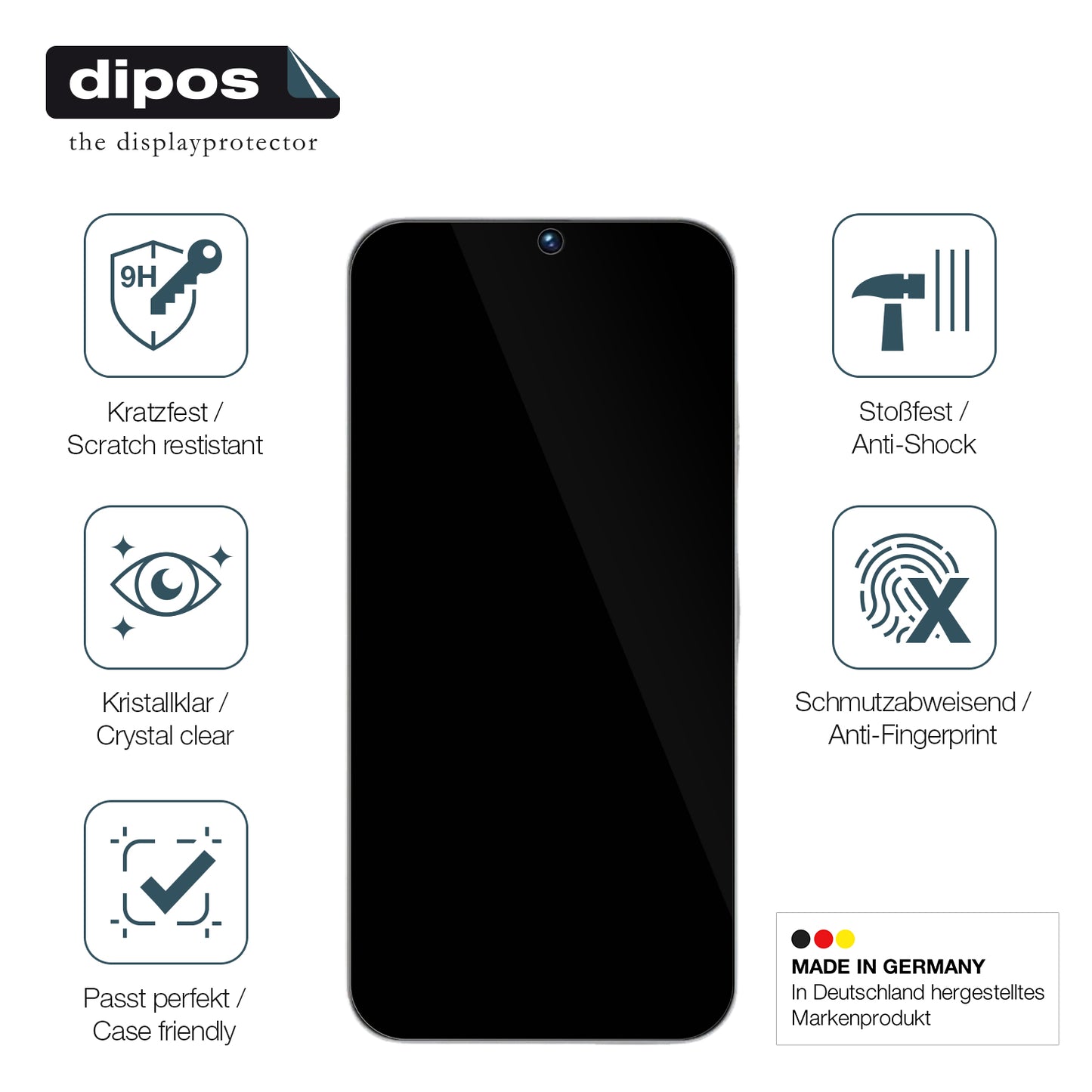 Displayschutz hergestellt in Deutschland, höchste Qualität made in Germany