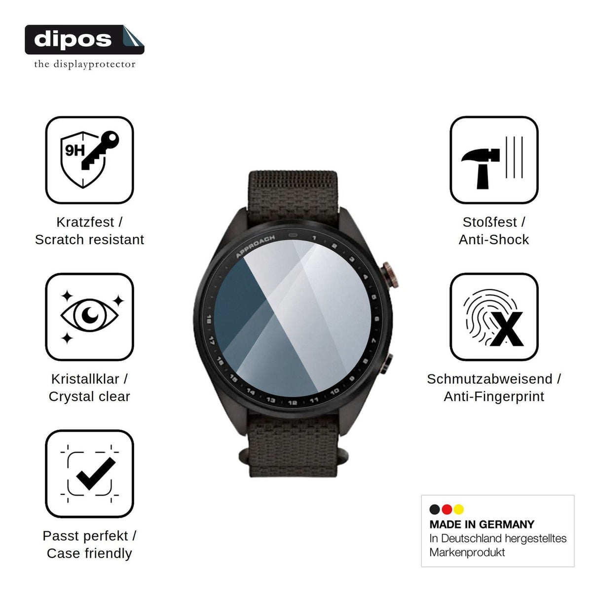 2x Screen Protector for Garmin Approach S72 Flexible Glass 9H dipos