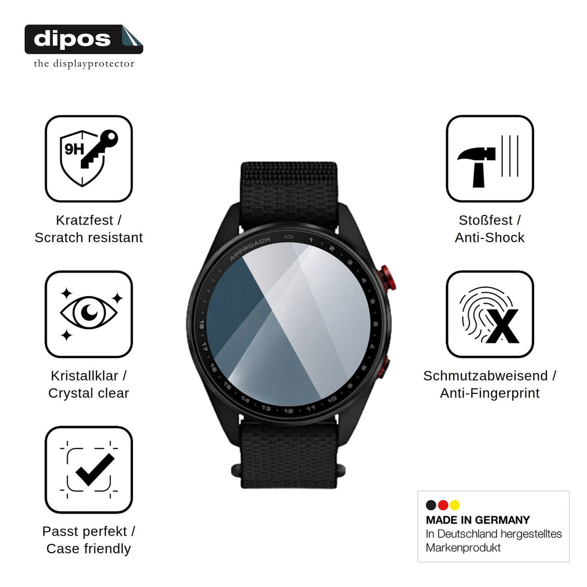 2x Screen Protector for Garmin Approach S72 47mm Flexible Glass 9H dipos