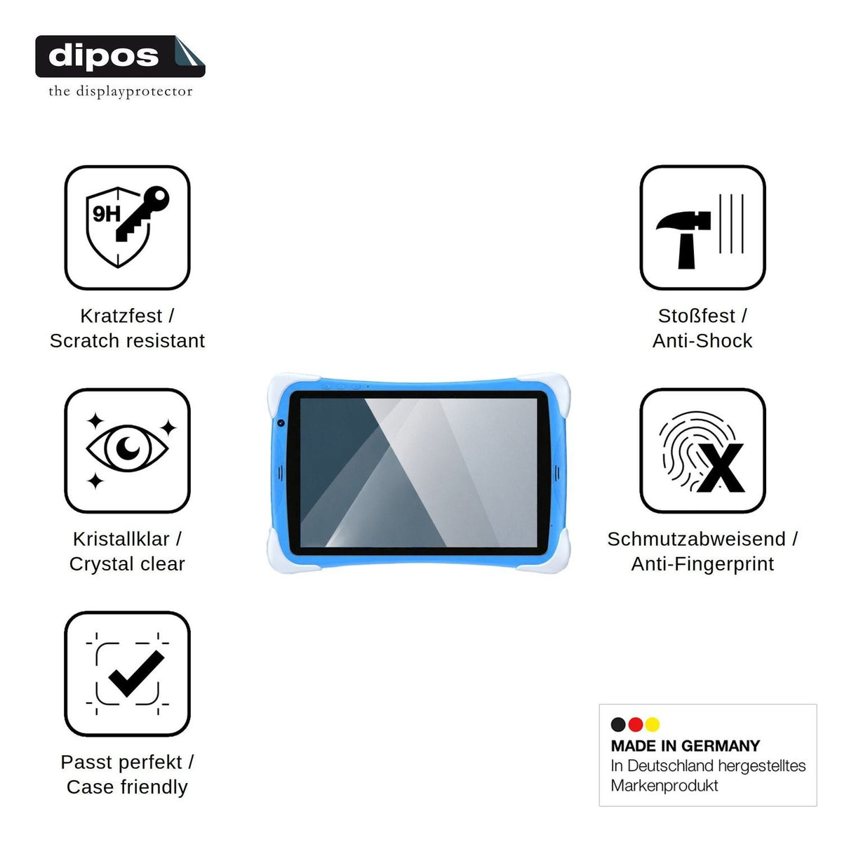 2x Screen Protector for Gezoon Kinder Tab 10 Flexible Glass 9H dipos