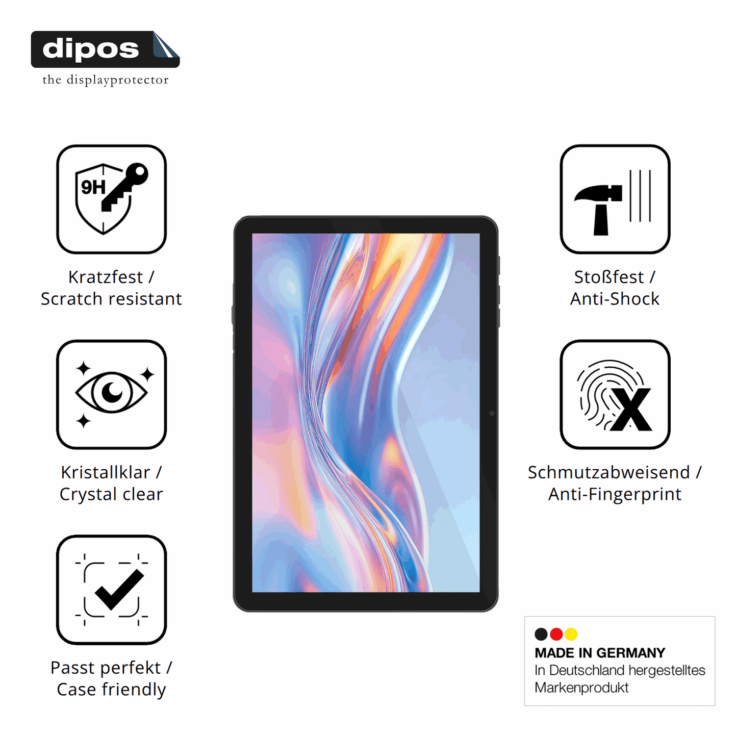 Displayschutz hergestellt in Deutschland, höchste Qualität made in Germany