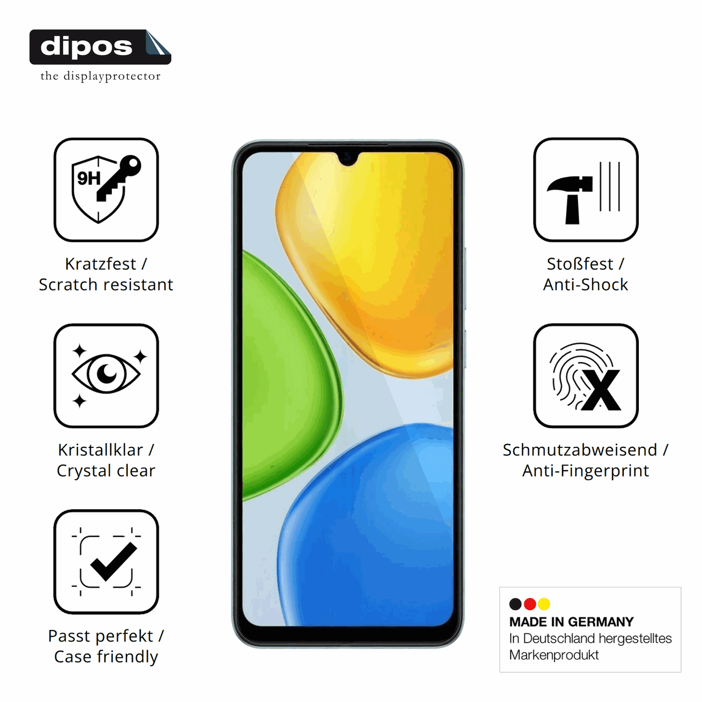 Displayschutz hergestellt in Deutschland, höchste Qualität made in Germany