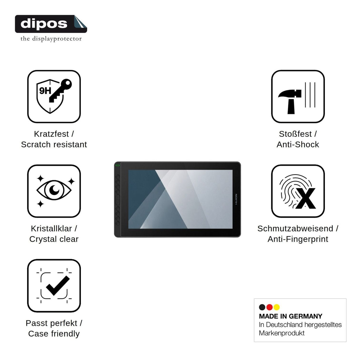 2x Screen Protector for Huion Kamvas 16 2021 Flexible Glass 9H dipos