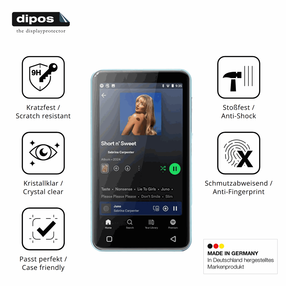 Displayschutz hergestellt in Deutschland, höchste Qualität made in Germany